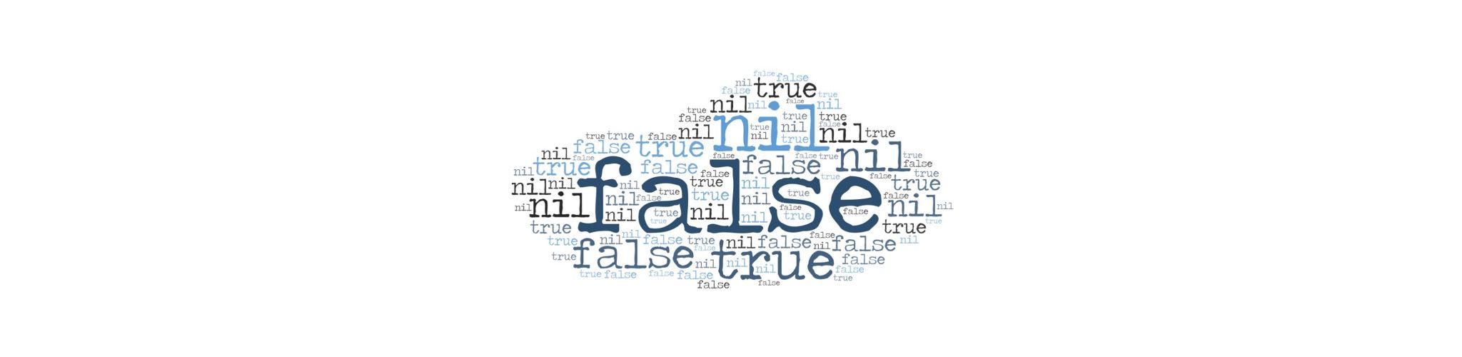 true, false & nil word cloud