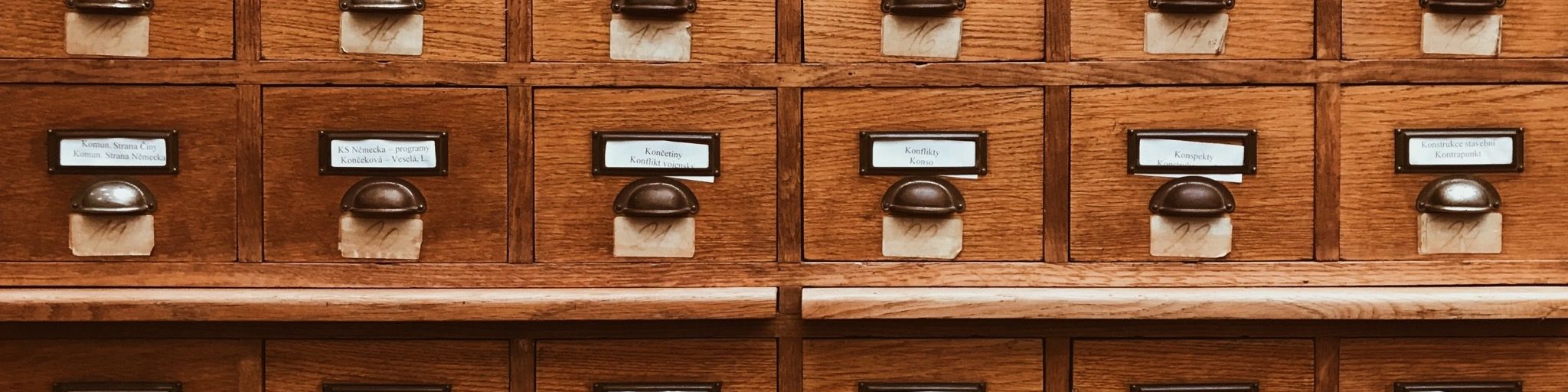 Wooden file card drawers